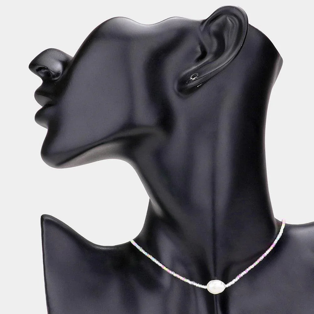 Pearl Accented Beaded Choker Necklace - Jewelry Store by Erik Rayo