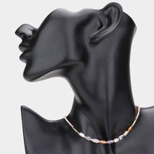 Load image into Gallery viewer, Faceted Rectangle Beaded Choker Necklace
