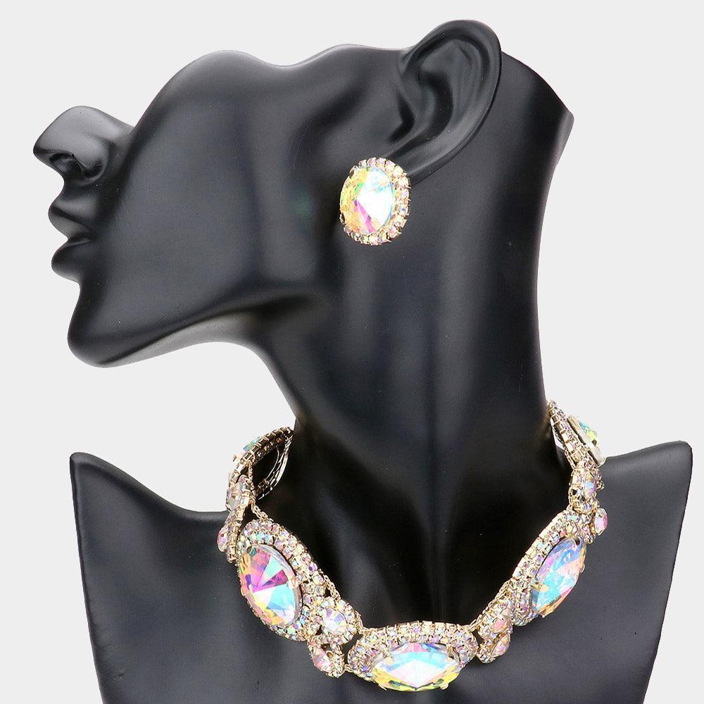 Gold Round Stone Accented Evening Choker Necklace - Jewelry Store by Erik Rayo