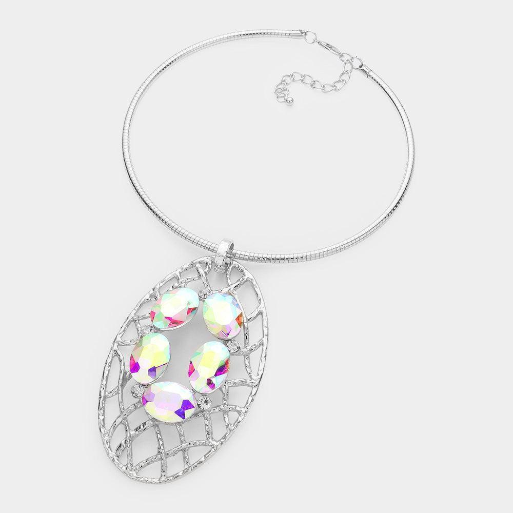 Oval Stone Accented Evening Choker Necklace - Jewelry Store by Erik Rayo