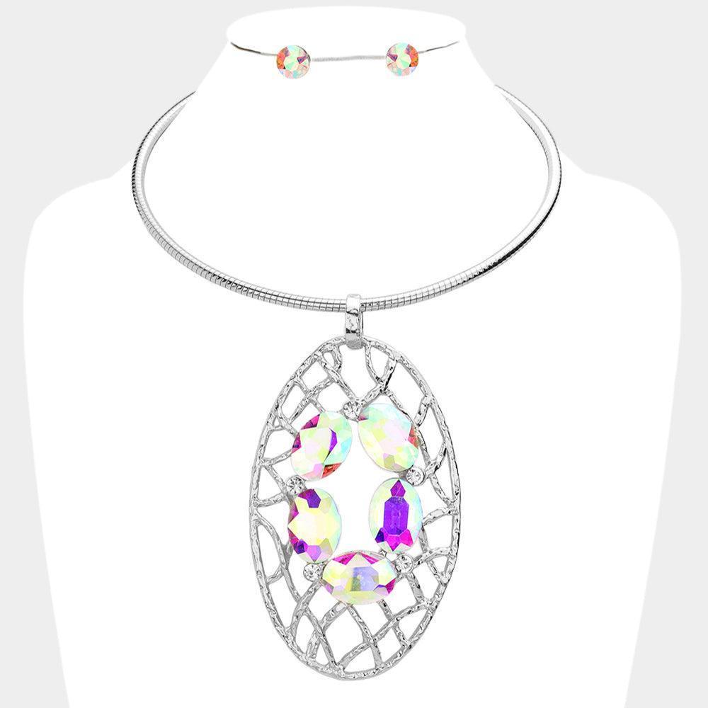 Oval Stone Accented Evening Choker Necklace - Jewelry Store by Erik Rayo