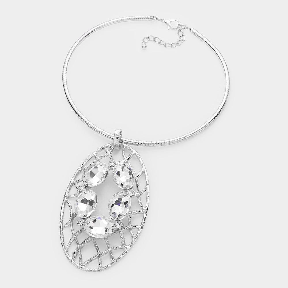 Oval Stone Accented Evening Choker Necklace - Jewelry Store by Erik Rayo