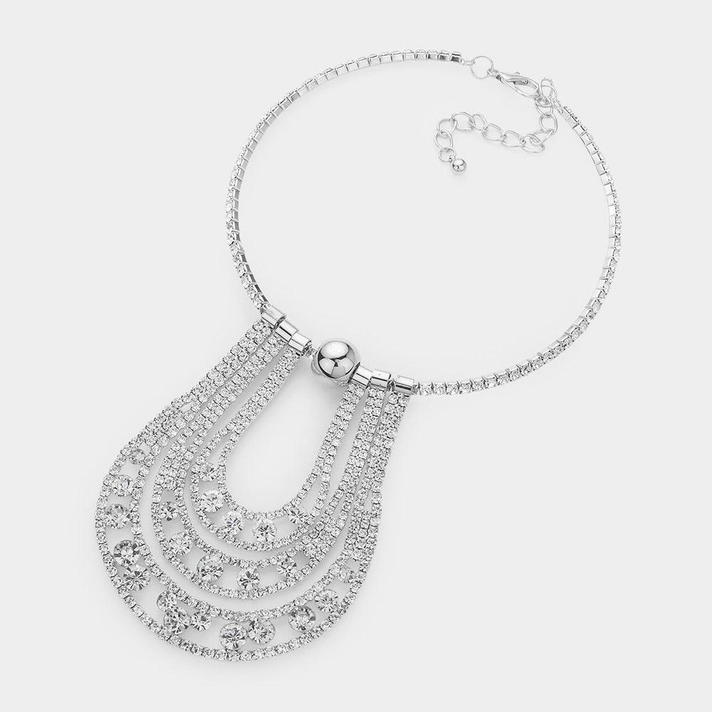 Round Stone Detailed Evening Choker Necklace - Jewelry Store by Erik Rayo