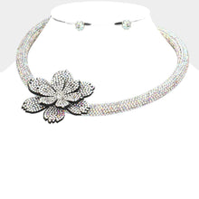 Load image into Gallery viewer, Bling Studded Flower Choker Necklace
