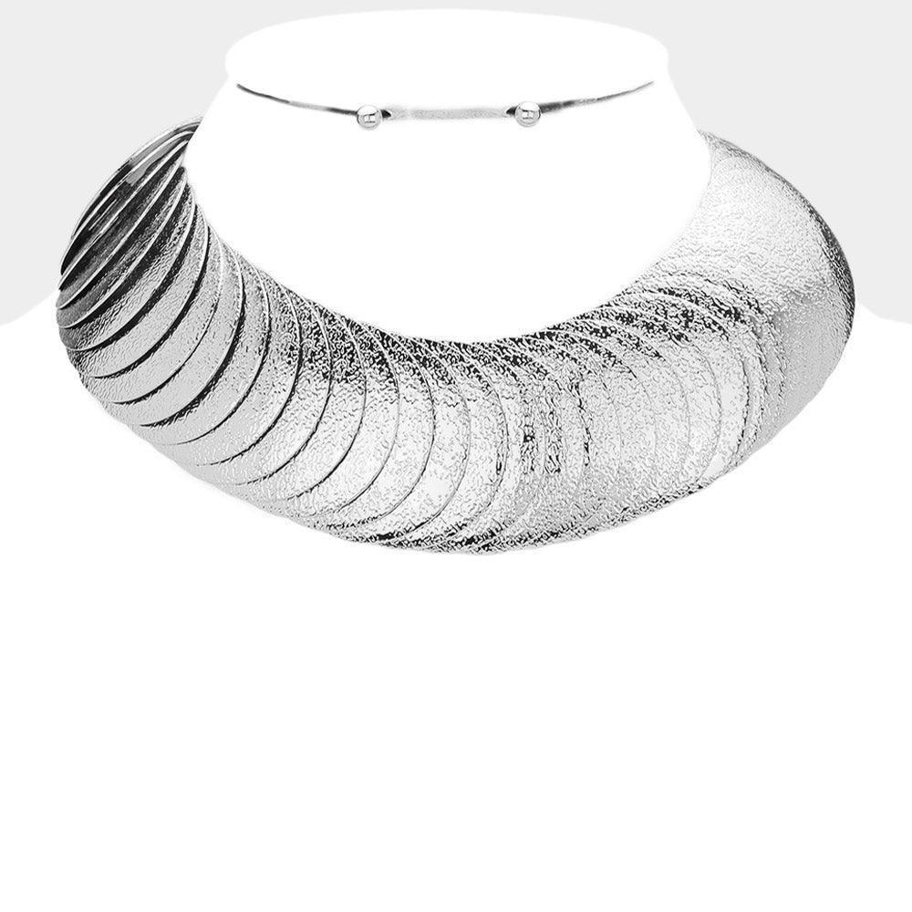 Textured Metal Choker Necklace - Jewelry Store by Erik Rayo