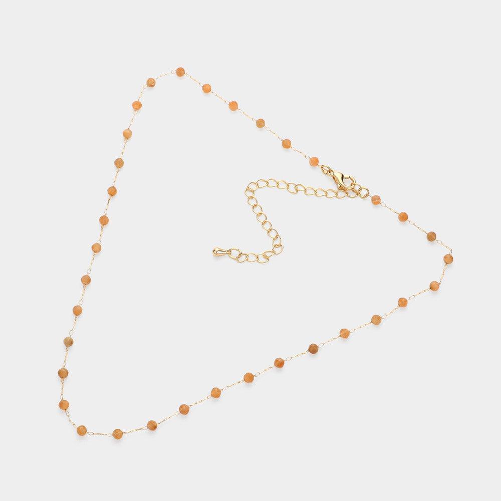 Gold Faceted Beaded Strand Choker Necklace - Jewelry Store by Erik Rayo