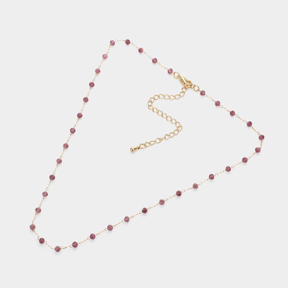 Gold Faceted Beaded Strand Choker Necklace - Jewelry Store by Erik Rayo