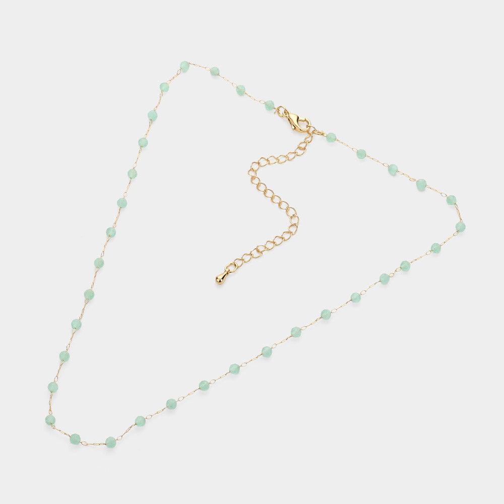 Gold Faceted Beaded Strand Choker Necklace - Jewelry Store by Erik Rayo