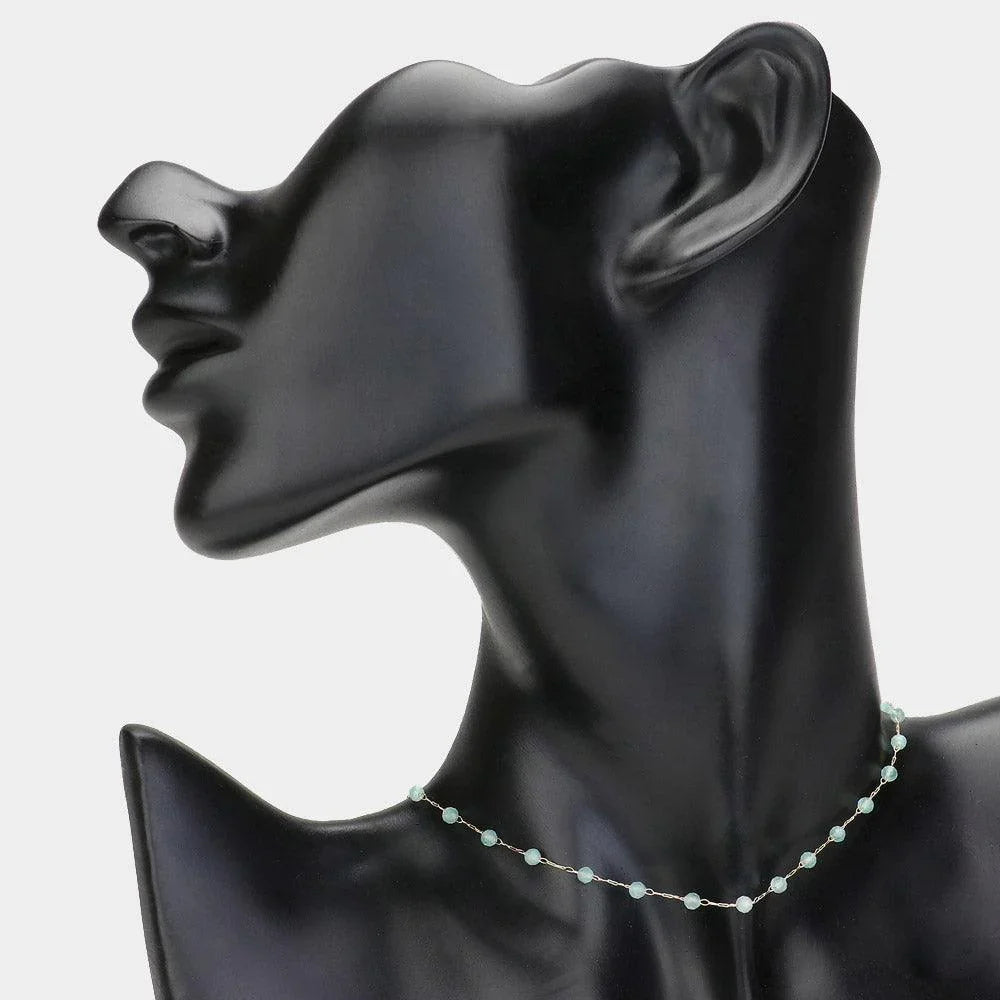 Gold Faceted Beaded Strand Choker Necklace - Jewelry Store by Erik Rayo