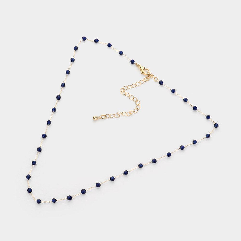 Gold Faceted Beaded Strand Choker Necklace - Jewelry Store by Erik Rayo