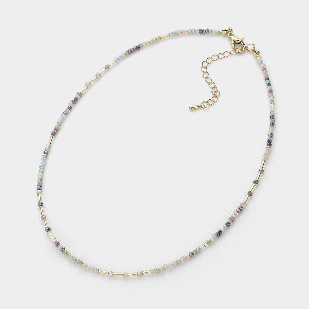 Gold Faceted Beaded Choker Necklace - Jewelry Store by Erik Rayo