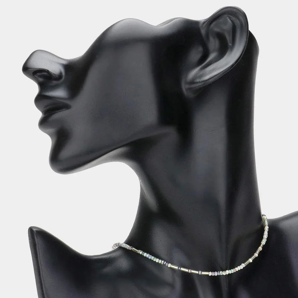 Gold Faceted Beaded Choker Necklace - Jewelry Store by Erik Rayo