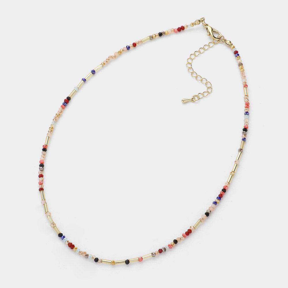 Gold Faceted Beaded Choker Necklace - Jewelry Store by Erik Rayo