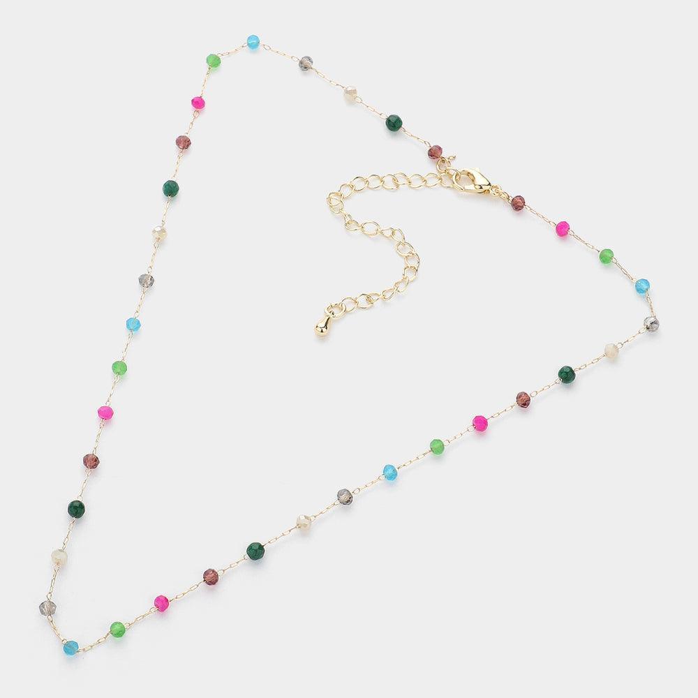 Gold Multi Beads Station Choker Necklace - Jewelry Store by Erik Rayo