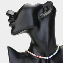 Load image into Gallery viewer, Gold Rainbow Beaded Choker Necklace
