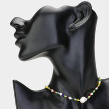 Load image into Gallery viewer, Gold Pearl Pointed Faceted Beaded Choker Necklace
