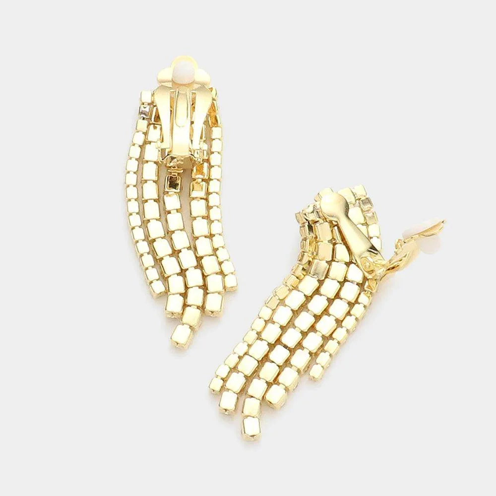 Gold Bubble Crystal Choker Necklace & Clip Earring Set - Jewelry Store by Erik Rayo