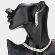 Load image into Gallery viewer, Rose Gold Baguette Stone Cluster Choker Rhinestone Necklace
