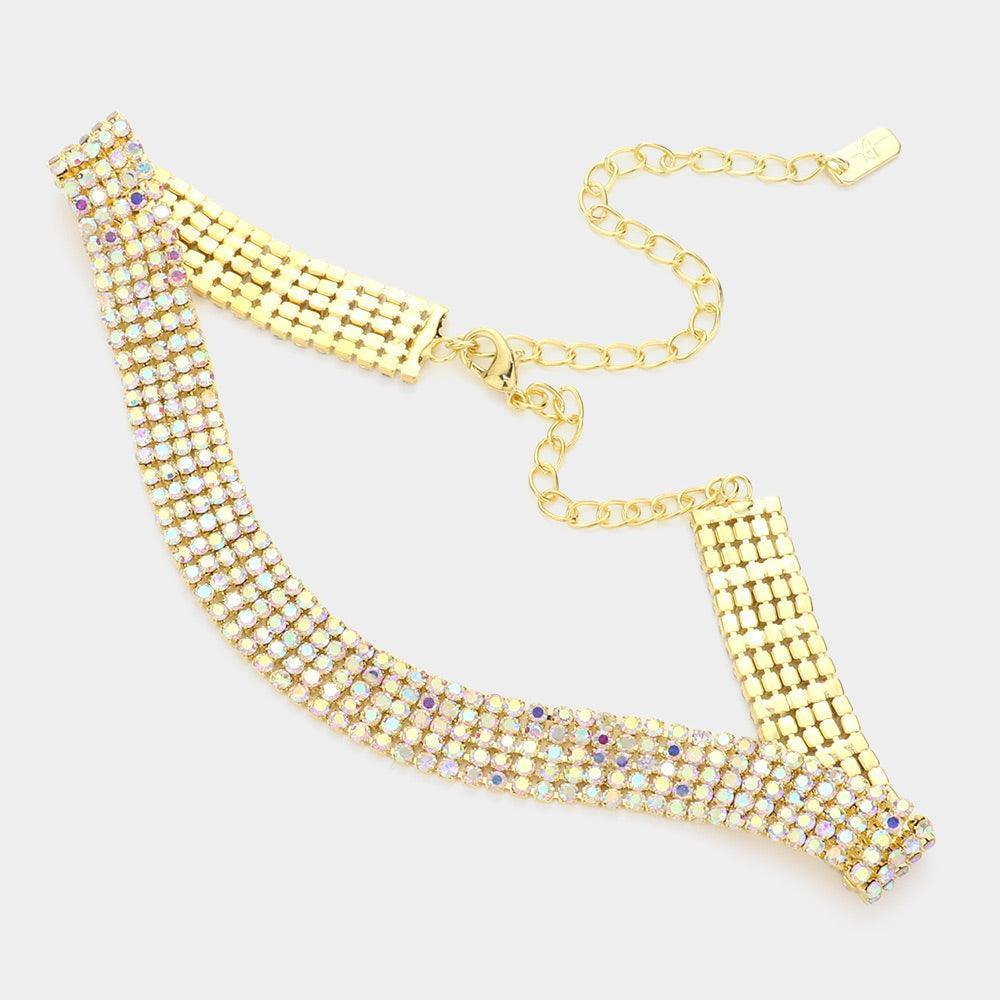 Gold Necklace Rhinestone Paved - Jewelry Store by Erik Rayo