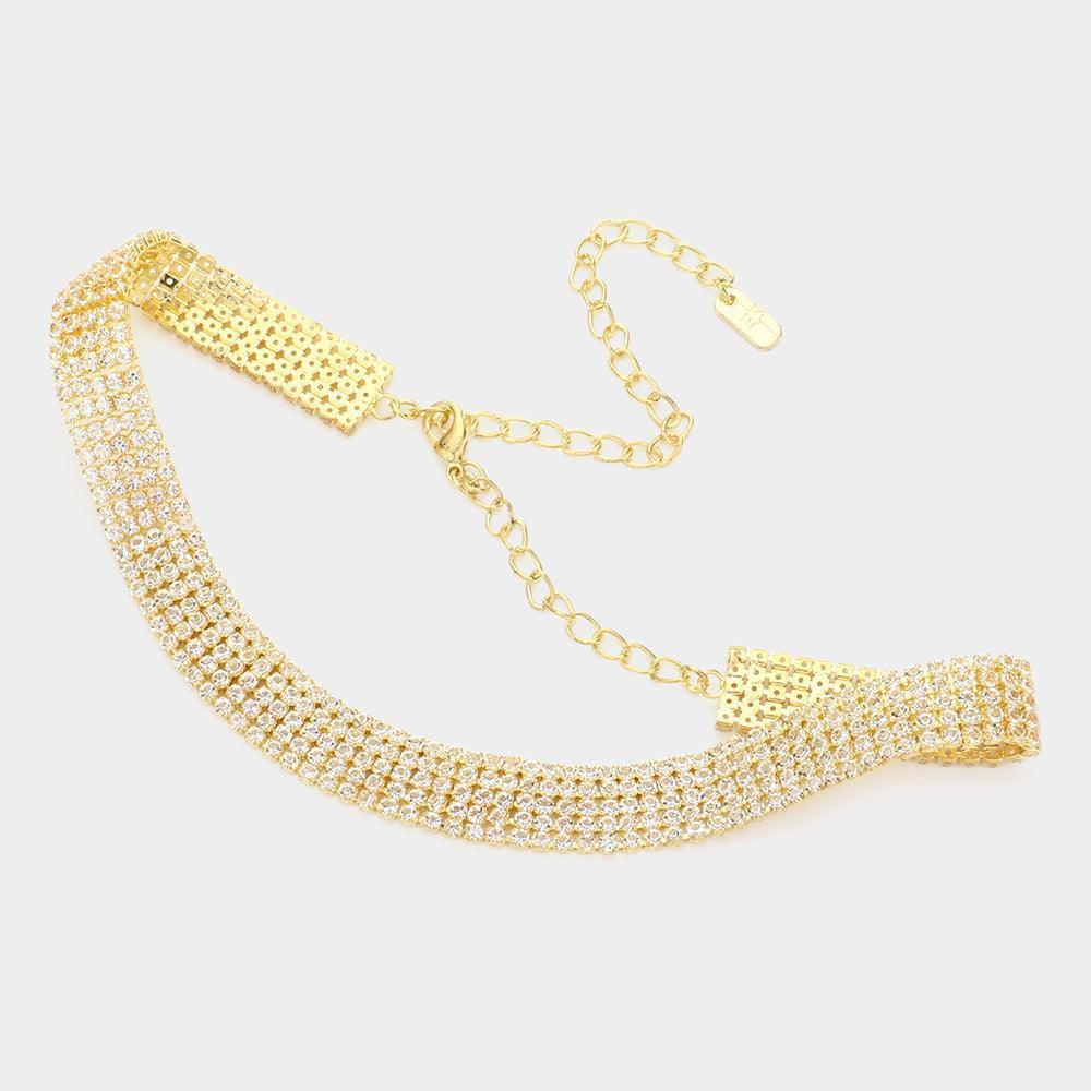 Gold Necklace Rhinestone Paved - Jewelry Store by Erik Rayo
