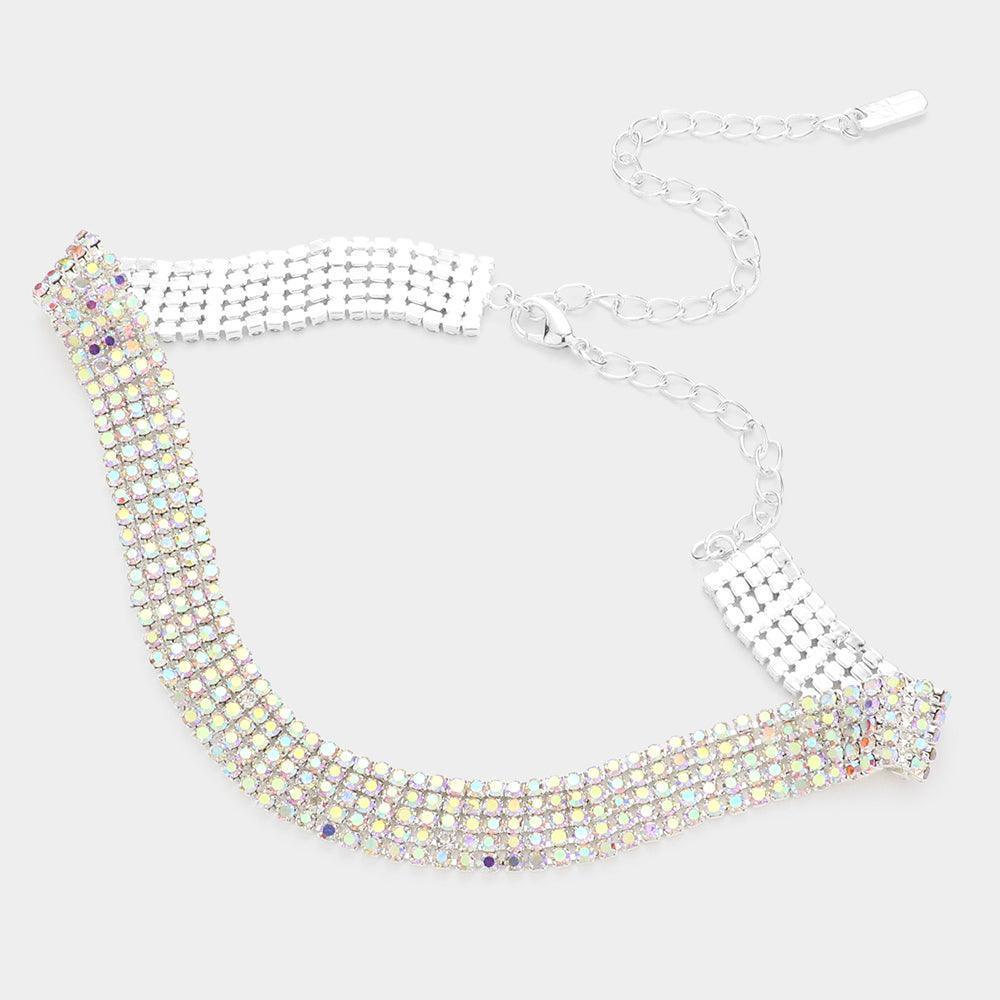 Silver Necklace Rhinestone Paved - Jewelry Store by Erik Rayo