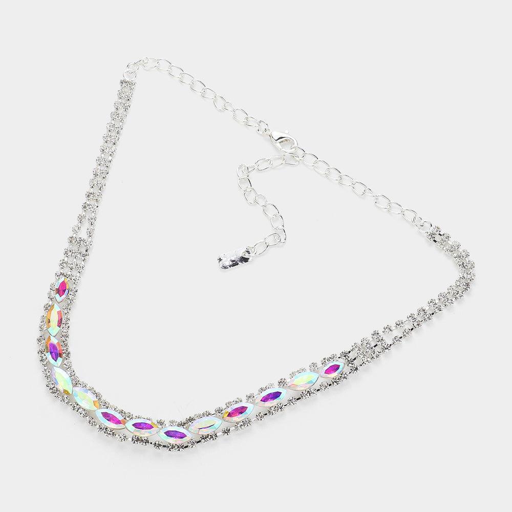 Marquise Stone Evening Choker Necklace Rhinestone Paved - Jewelry Store by Erik Rayo