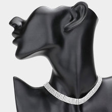 Load image into Gallery viewer, Silver Rhinestone Crystal Choker Necklace
