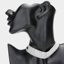 Load image into Gallery viewer, Silver Embellished Rhinestone Choker Necklace
