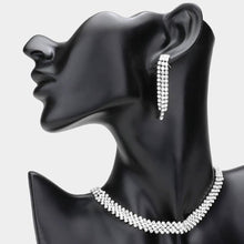 Load image into Gallery viewer, Silver Choker Necklace Rhinestone Paved
