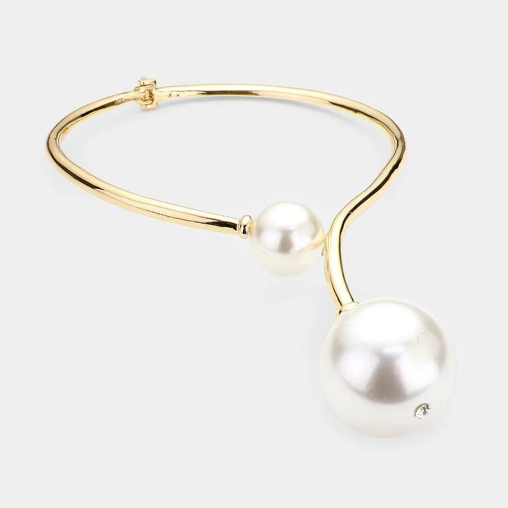 Cream Chunky Pearl Collar Choker Necklace - Jewelry Store by Erik Rayo
