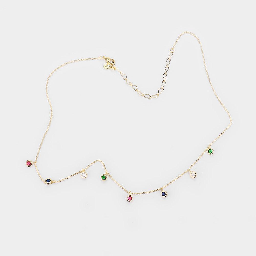 14K Gold Dipped Round CZ Detail Necklace - Jewelry Store by Erik Rayo