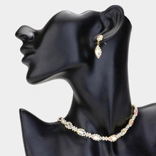 Load image into Gallery viewer, Gold Marquise Stone Pointed Evening Choker Necklace
