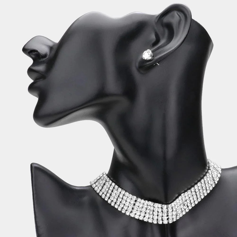 Rhinestone Choker Necklace - Jewelry Store by Erik Rayo