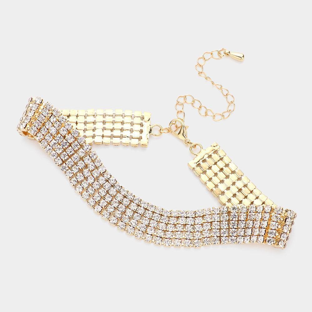 Gold Rhinestone Choker Necklace - Jewelry Store by Erik Rayo