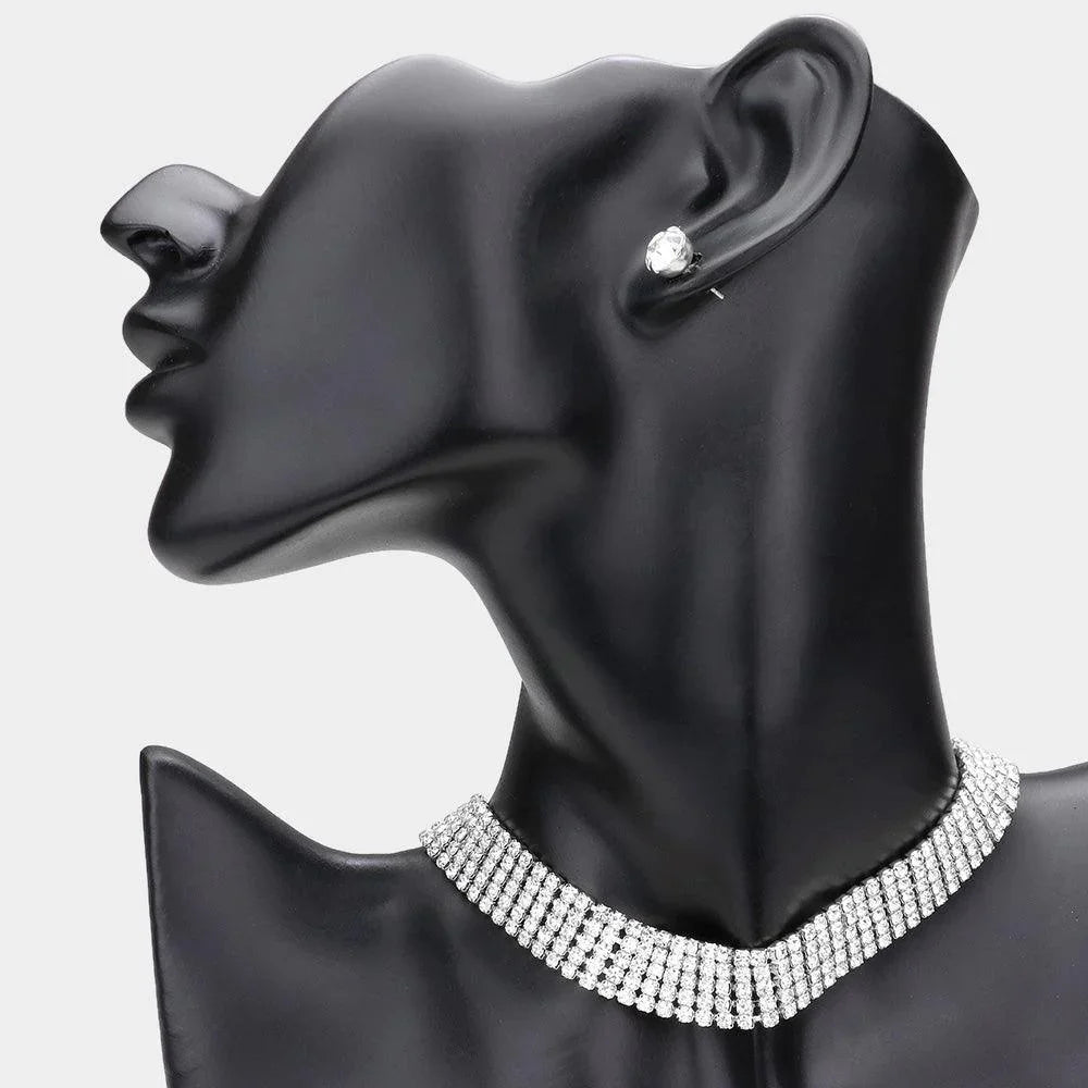 Rhinestone Choker Necklace - Jewelry Store by Erik Rayo