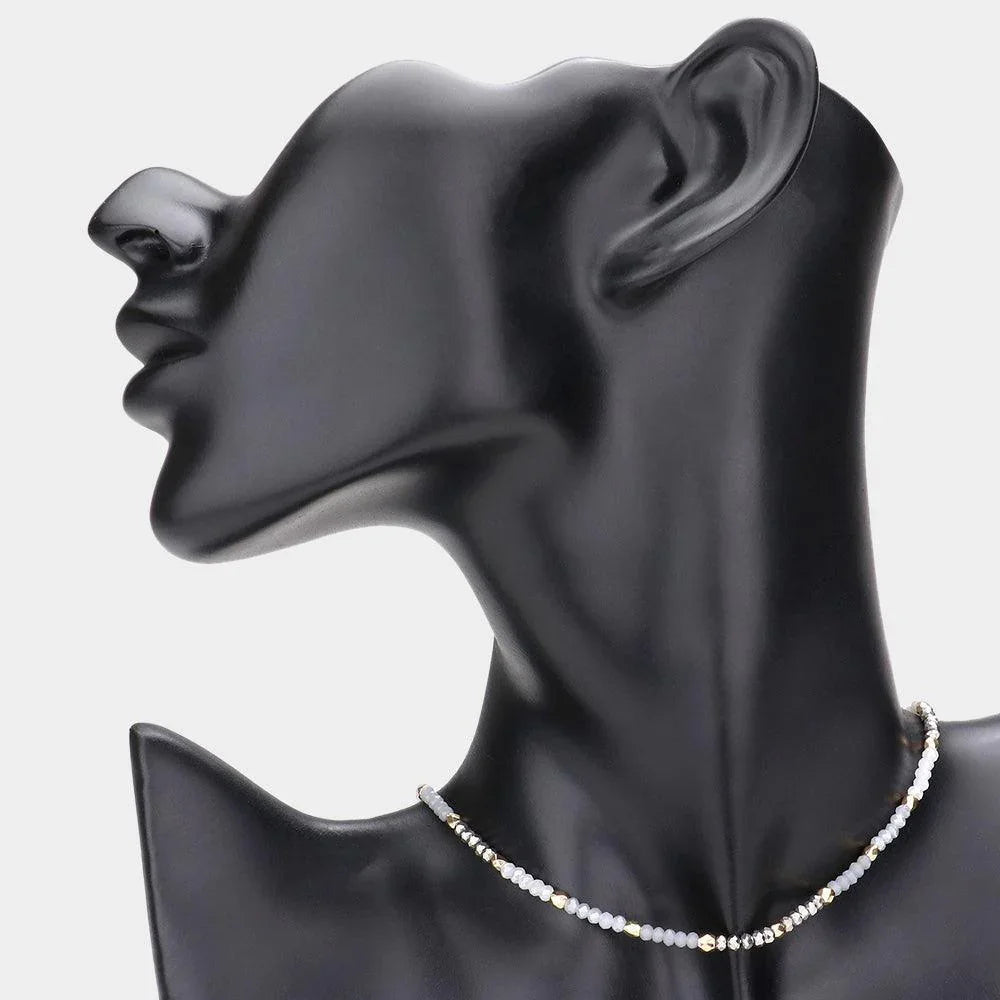 Faceted Beaded Choker Necklace - Jewelry Store by Erik Rayo