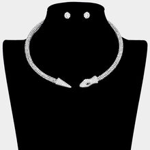 Load image into Gallery viewer, Rhinestone Embellished Snake Choker Necklace
