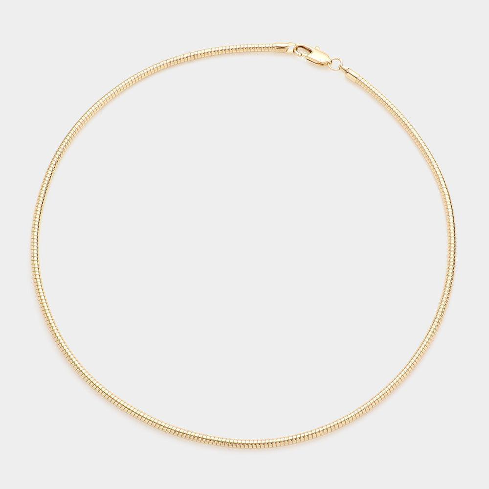 Gold 16 Inch Omega Chain Choker Necklace - Jewelry Store by Erik Rayo