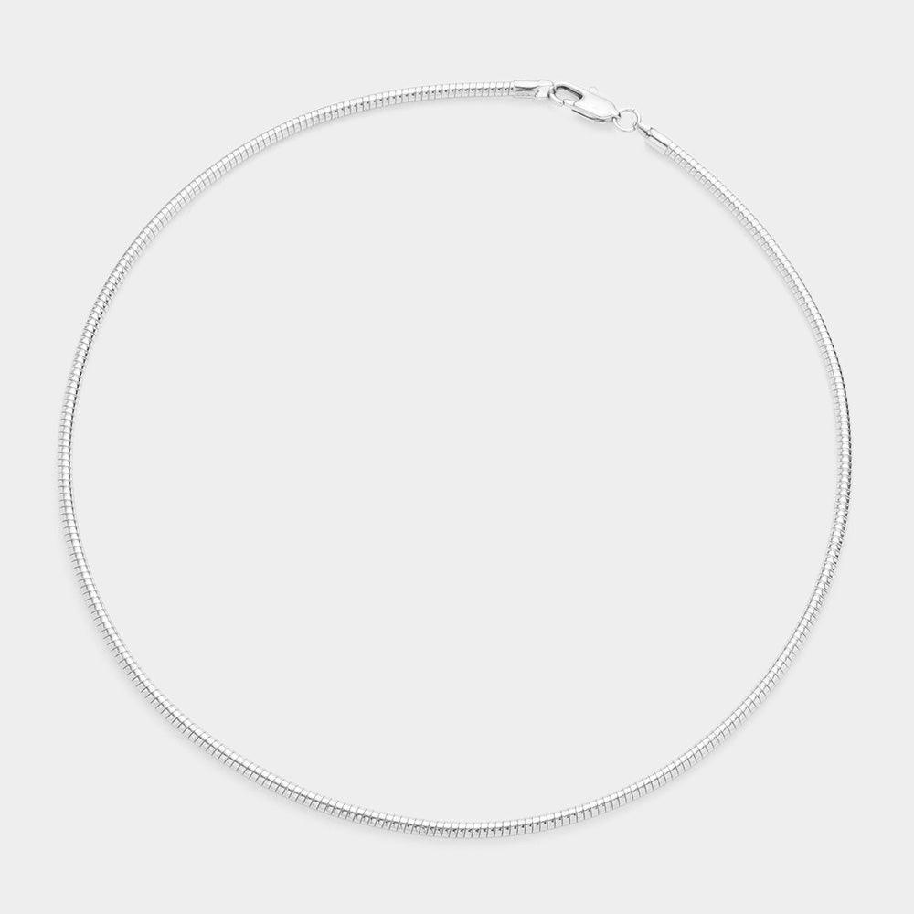 Silver 16 Inch Omega Chain Choker Necklace - Jewelry Store by Erik Rayo