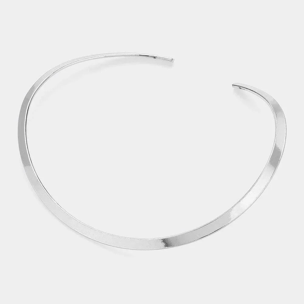 Silver Metal Open Choker Necklace - Jewelry Store by Erik Rayo