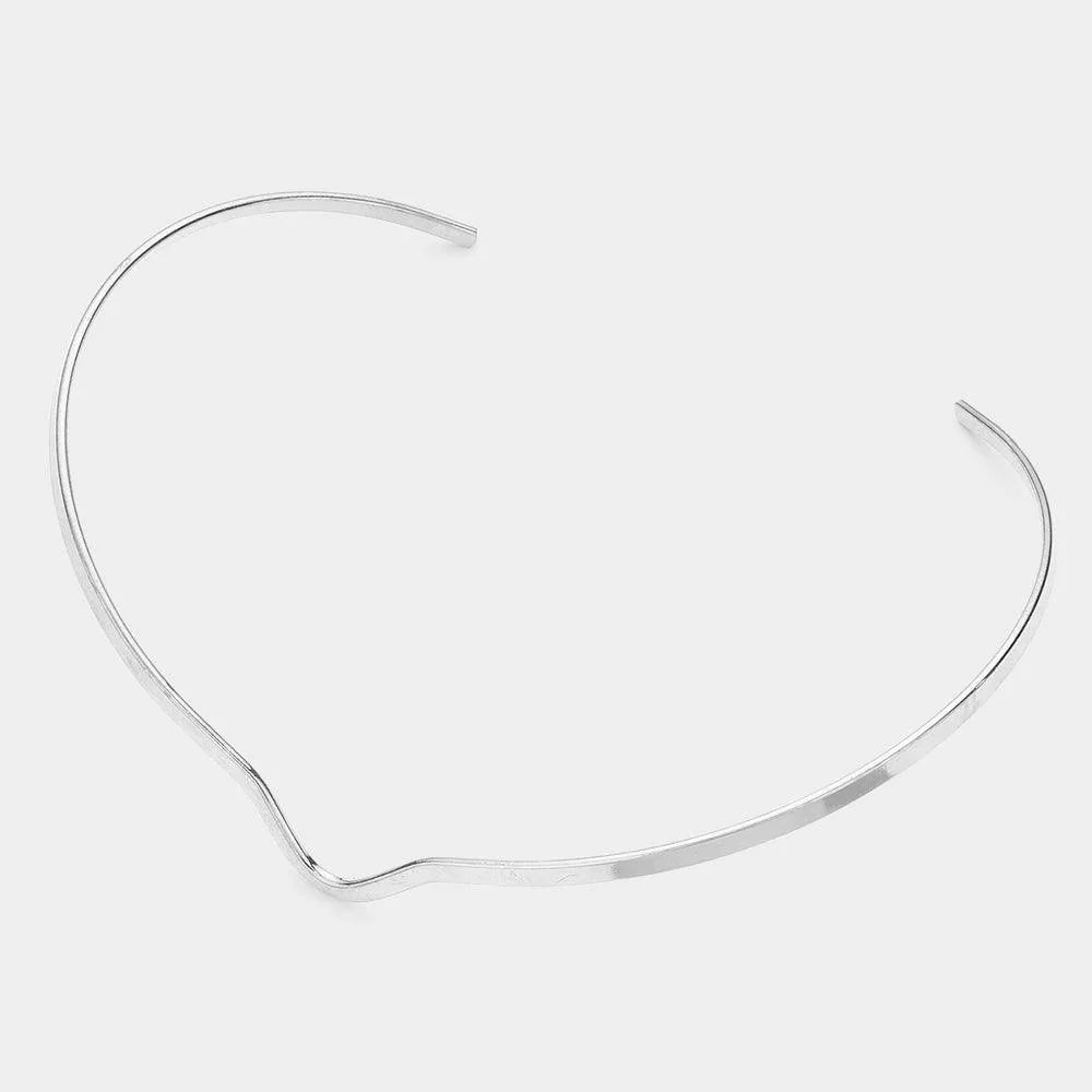 Silver V Shaped Metal Open Choker Necklace - Jewelry Store by Erik Rayo