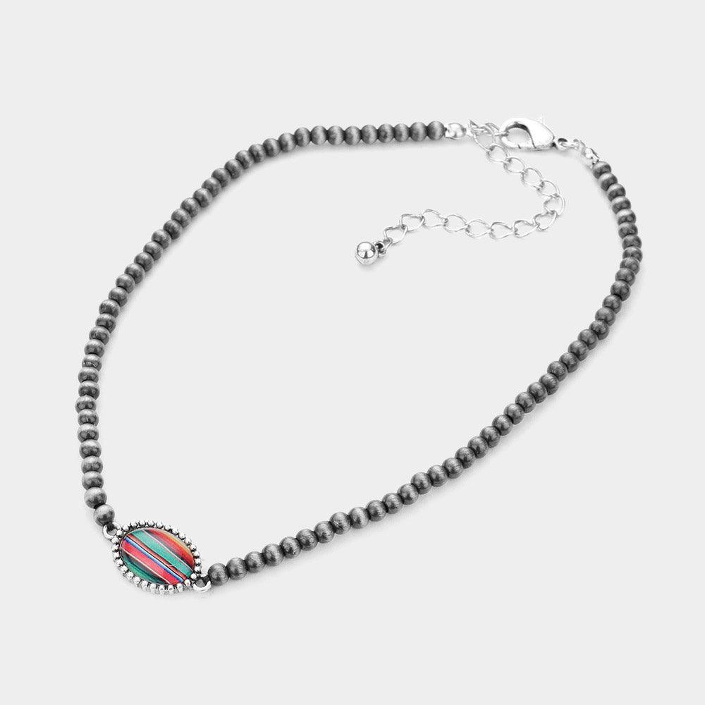 Serape Oval Pendant Choker Necklace - Jewelry Store by Erik Rayo