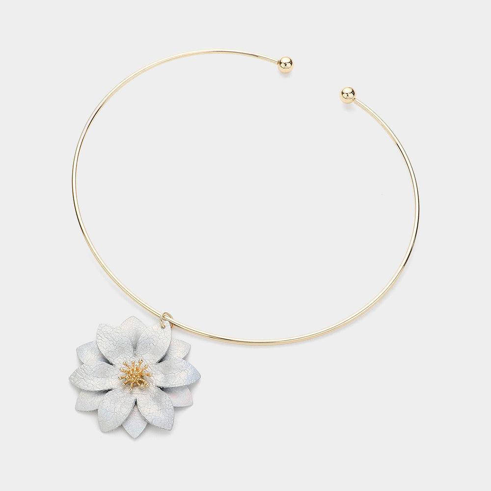Fabric Flower Pendant Choker Necklace - Jewelry Store by Erik Rayo