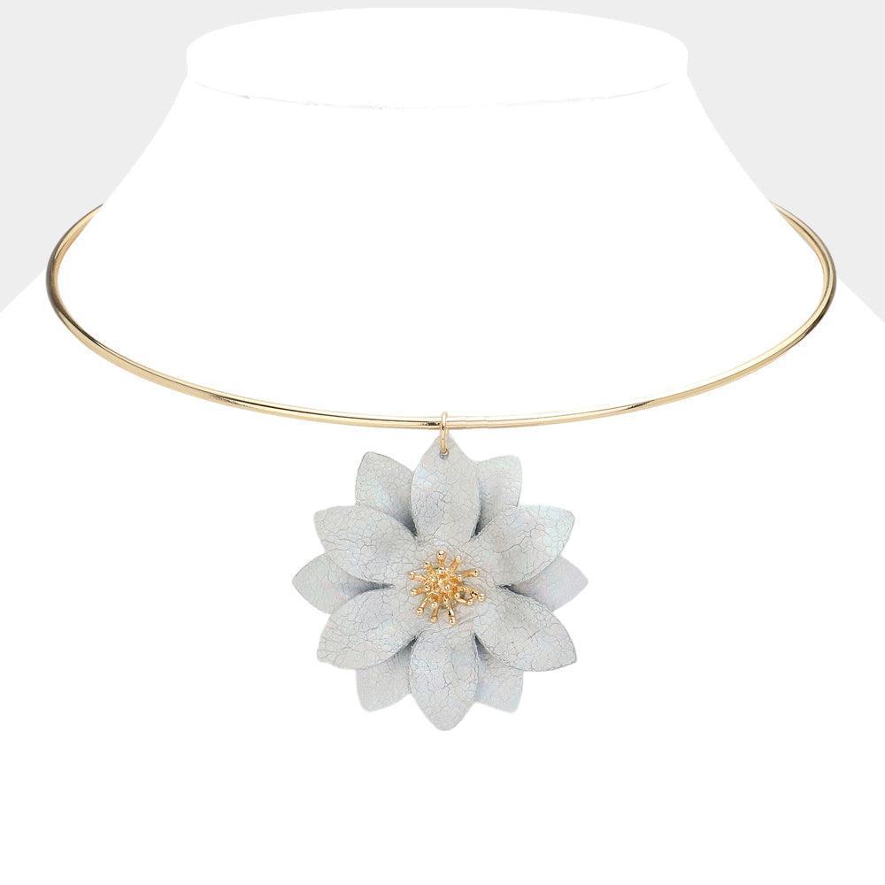 Fabric Flower Pendant Choker Necklace - Jewelry Store by Erik Rayo