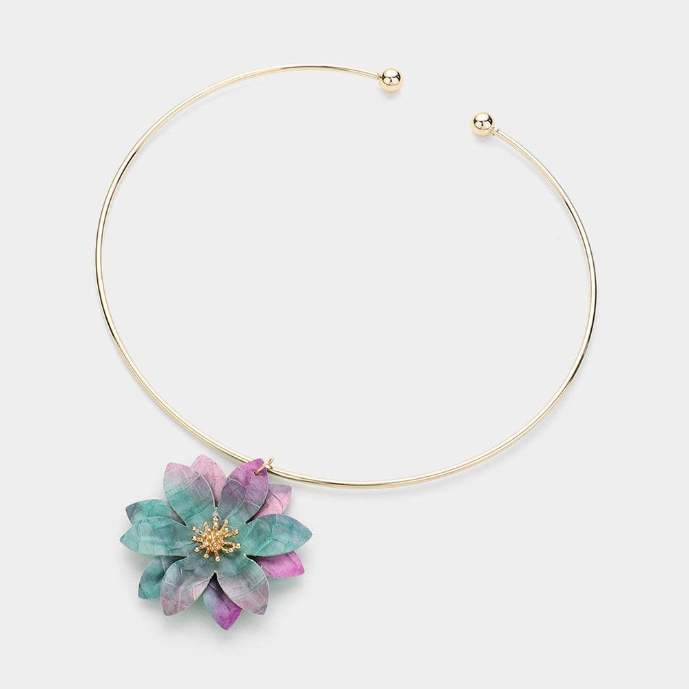 Fabric Flower Pendant Choker Necklace - Jewelry Store by Erik Rayo
