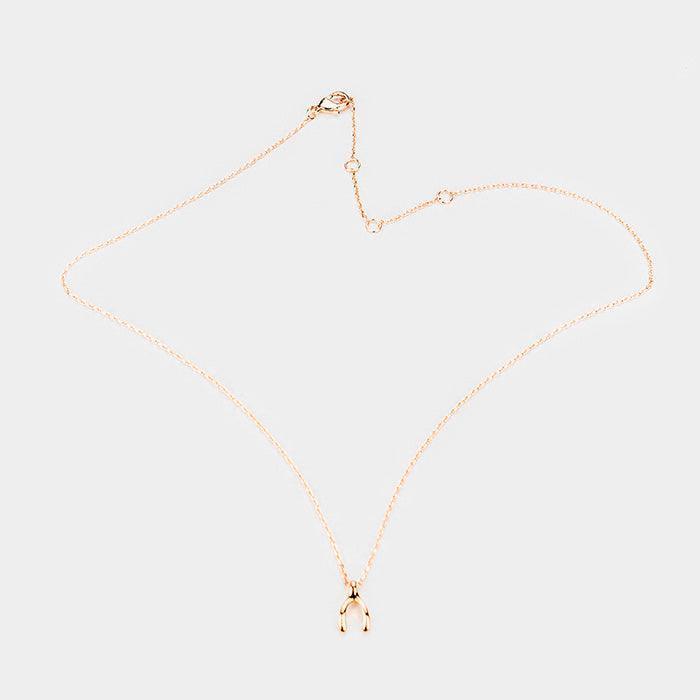 Rose Gold Gold Dipped Round Metal Wishbone Collar Necklace - Jewelry Store by Erik Rayo