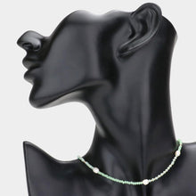 Load image into Gallery viewer, Mint Pearl Accented Faceted Beaded Choker Necklace
