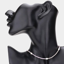 Load image into Gallery viewer, Pink Pearl Accented Faceted Beaded Choker Necklace
