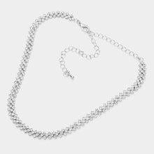 Load image into Gallery viewer, Round Rhinestone Pave Evening Choker Necklace
