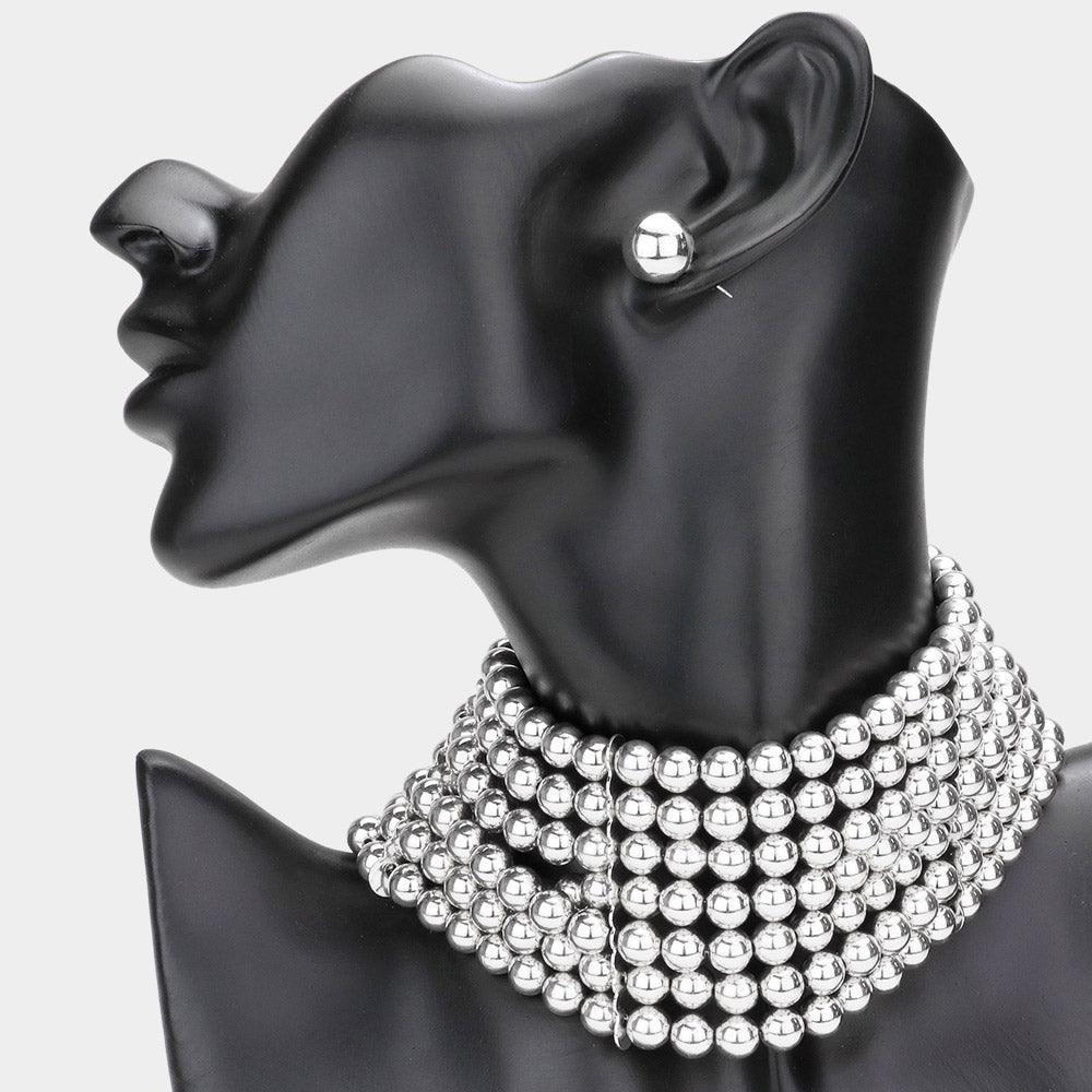 Metal Ball Multi Layered Choker Necklace - Jewelry Store by Erik Rayo